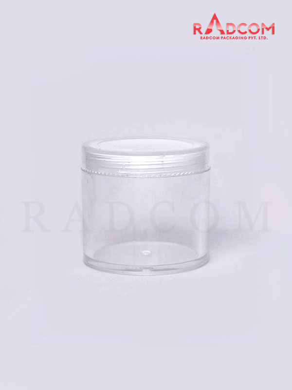 100 GM Clear SAN Cream Jar with Lid and Transparent ABS Cap